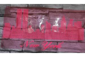 Hotfix Skyline New York  Neon pink
